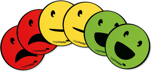 LEGAMASTER Symbole Emoticon 50mm 7-123304 ass., magnetisch 6 Stück Idealshop