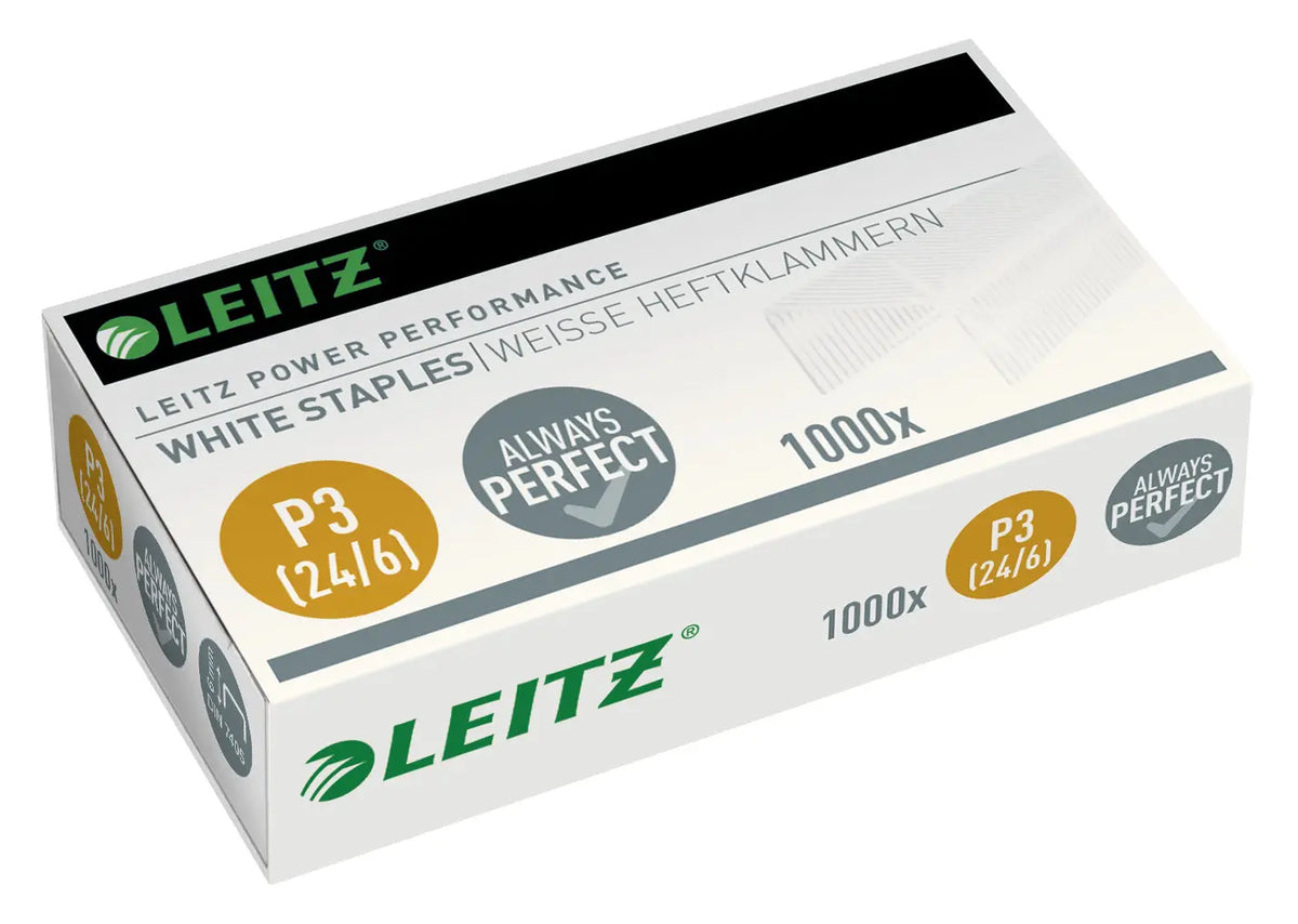 LEITZ Heftklammern P3 24/6mm 5554-00-00 verzinkt, weiss 1000 Stück Idealshop