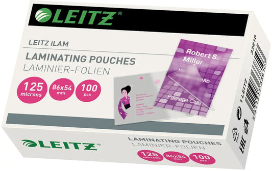 LEITZ Laminiertasche 54x86mm 33810 glanz, 125my 100 Stk Idealshop
