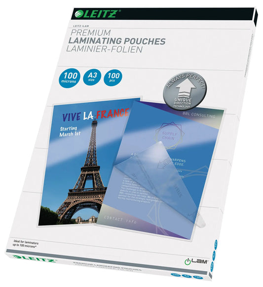 LEITZ Laminiertasche A3 16919 glanz, 100my 100 Stk Idealshop