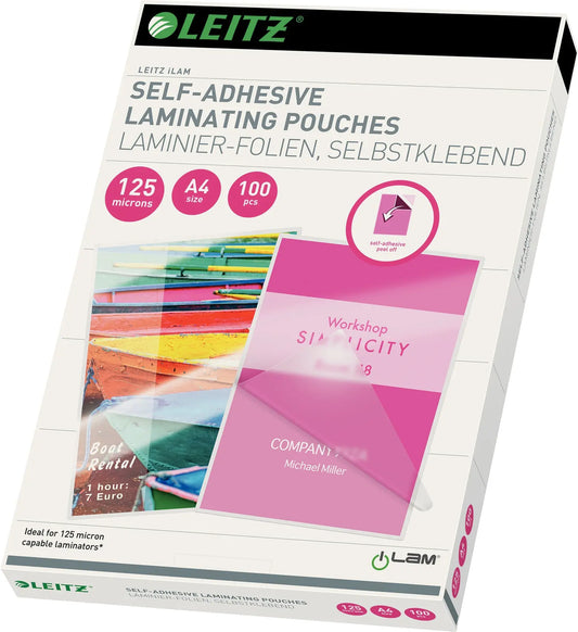 LEITZ Laminiertasche A4 16925 glanz,125my, selbstkl. 100 Stk Idealshop
