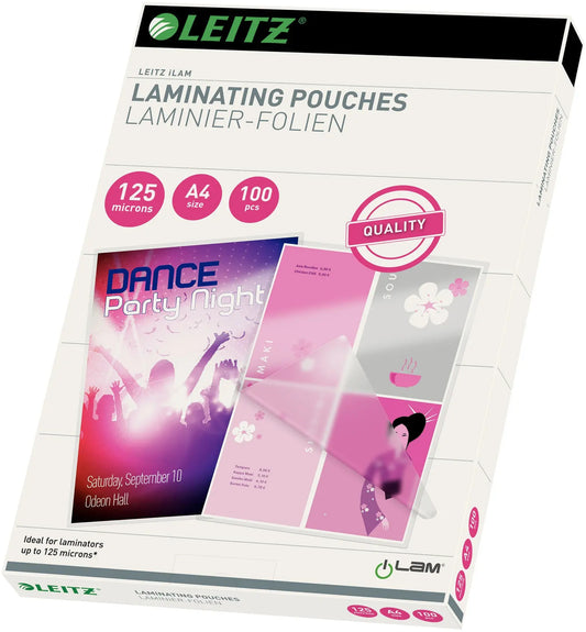 LEITZ Laminiertasche A4 33808 glanz, 125my 100 Stk Idealshop