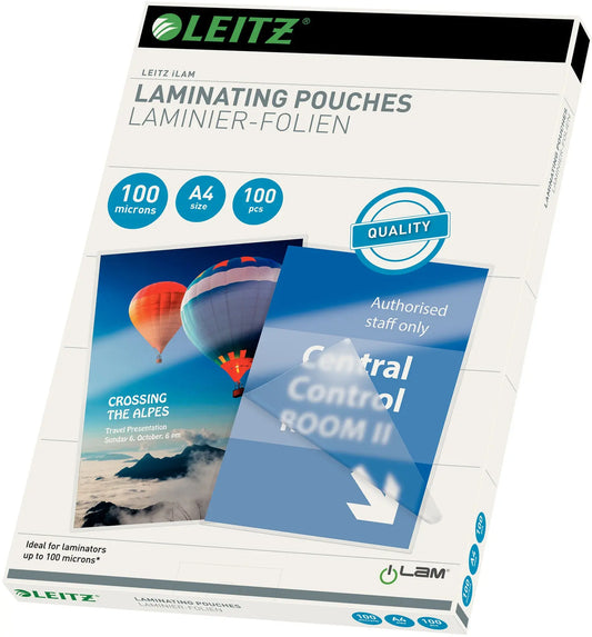LEITZ Laminiertasche A4 33826 glanz, 100my 100 Stk Idealshop