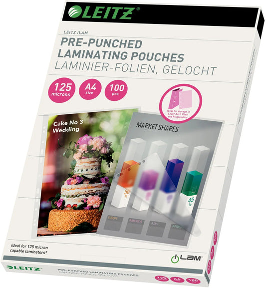 LEITZ Laminiertasche A4 33878 glanz, 125my 100 Stk Idealshop