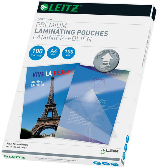 LEITZ Laminiertasche A4 74780000 glanz, 80my 100 Stk Idealshop
