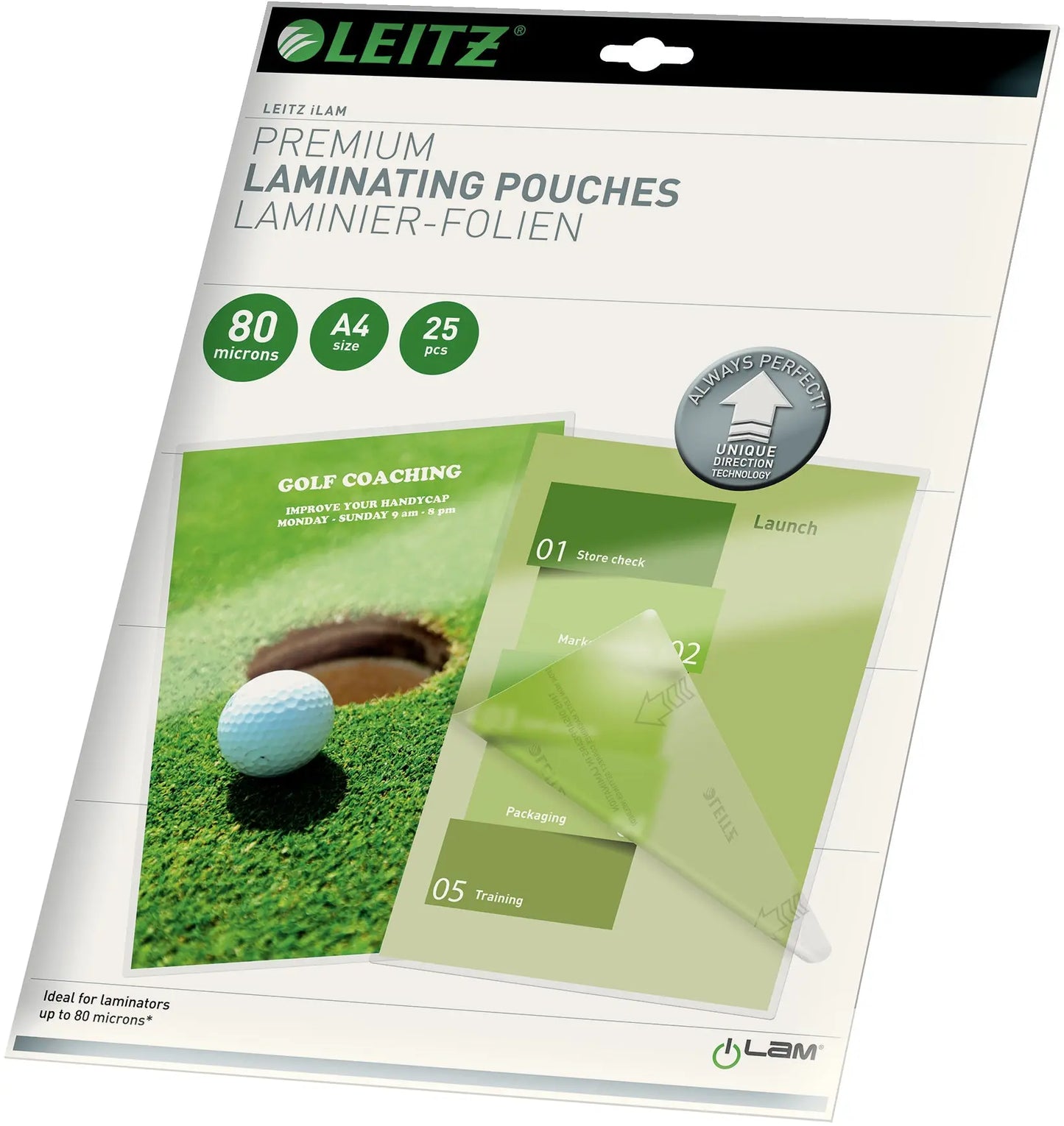 LEITZ Laminiertasche A4 74790000 glanz, 80my 25 Stk Idealshop