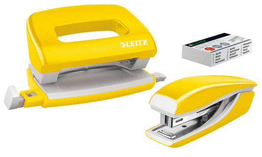 LEITZ Locher/Hefter NeXXt WOW 5561 5561-20-16 gelb, Bundle 10 Blatt Idealshop