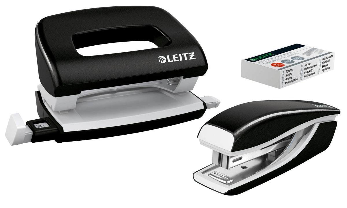 LEITZ Locher/Hefter NeXXt WOW 5561 5561-20-95 schwarz, Bundle 10 Blatt Idealshop