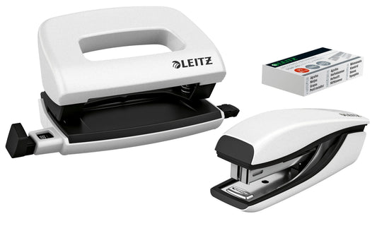 LEITZ Locher/Hefter NeXXt WOW 5561 55612001 perlweiss, Bundle 10 Blatt Idealshop