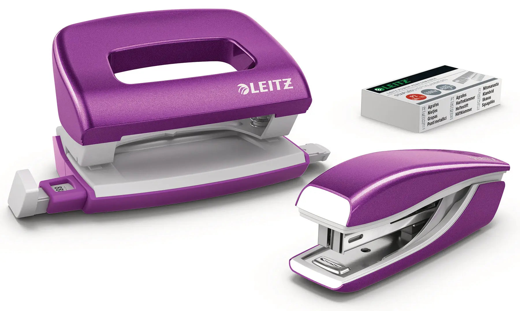 LEITZ Locher/Hefter NeXXt WOW 5561 55612062 violett, Bundle 10 Blatt Idealshop