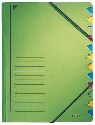 LEITZ Ordnungsmappe A4 39120055 grün 12 Fächer Idealshop