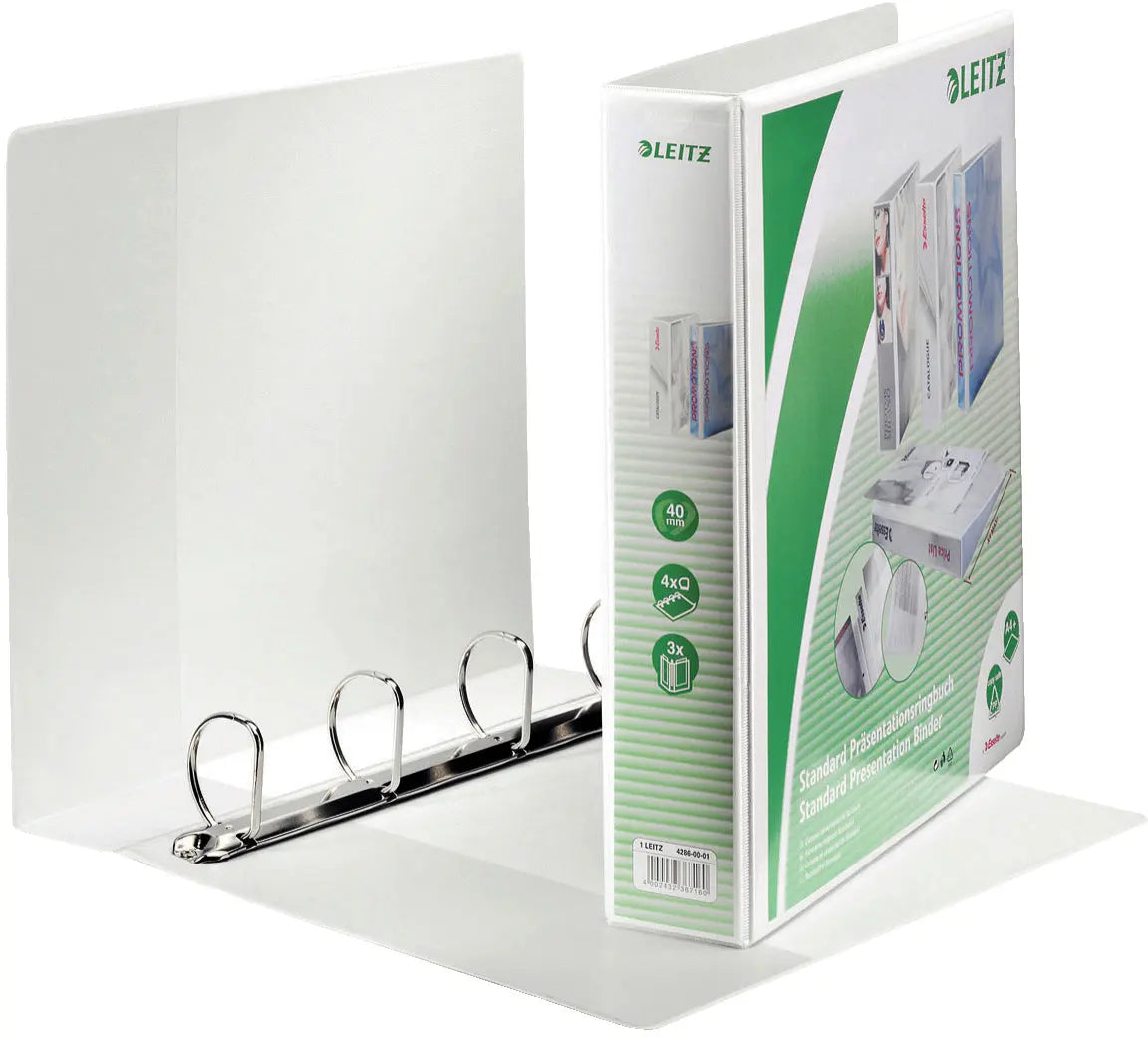 LEITZ Präsentationsringbuch A4 42860001 weiss 4R 63mm Idealshop