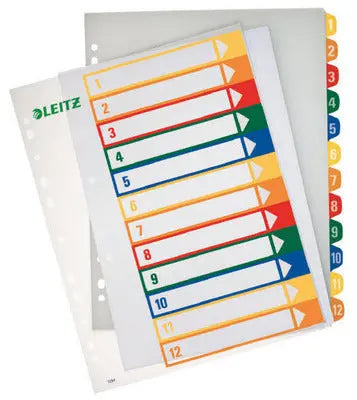 LEITZ Register PC-beschriftbar A4+ 12940000 mutlicolor 1-12 Idealshop