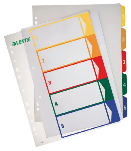 LEITZ Register PP PC-beschriftb. A4+ 12910000 multicolor 1-5 Idealshop