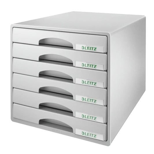 LEITZ Schubladenbox Plus grau 52120085 6 Fächer Idealshop