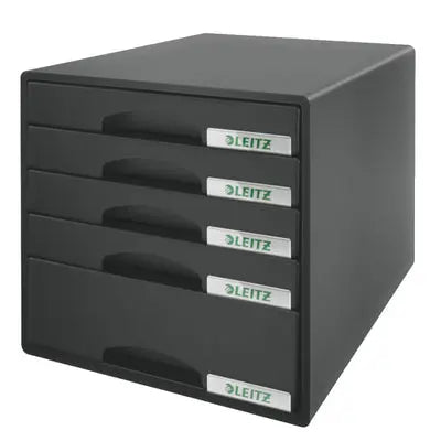 LEITZ Schubladenbox Plus schwarz 52110095 5 Fächer Idealshop