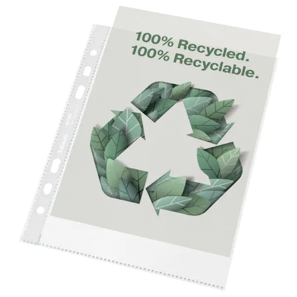 LEITZ Sichtmappen PP Recycle A5 627495 transparent, 70my 100 Stück Idealshop