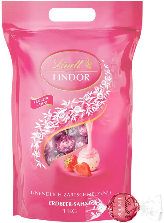 LINDT Lindor Kugeln 801513 Erdbeere & Rahm 1000g Idealshop