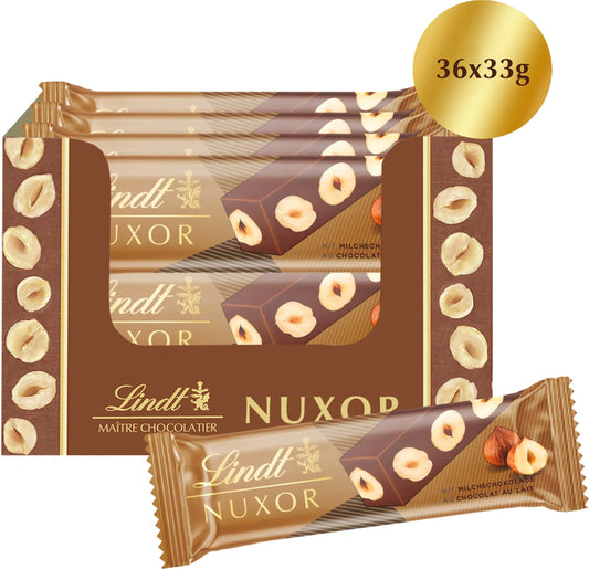 LINDT Schokoladenriegel 680430 Nuxor Milch 36x33g Idealshop