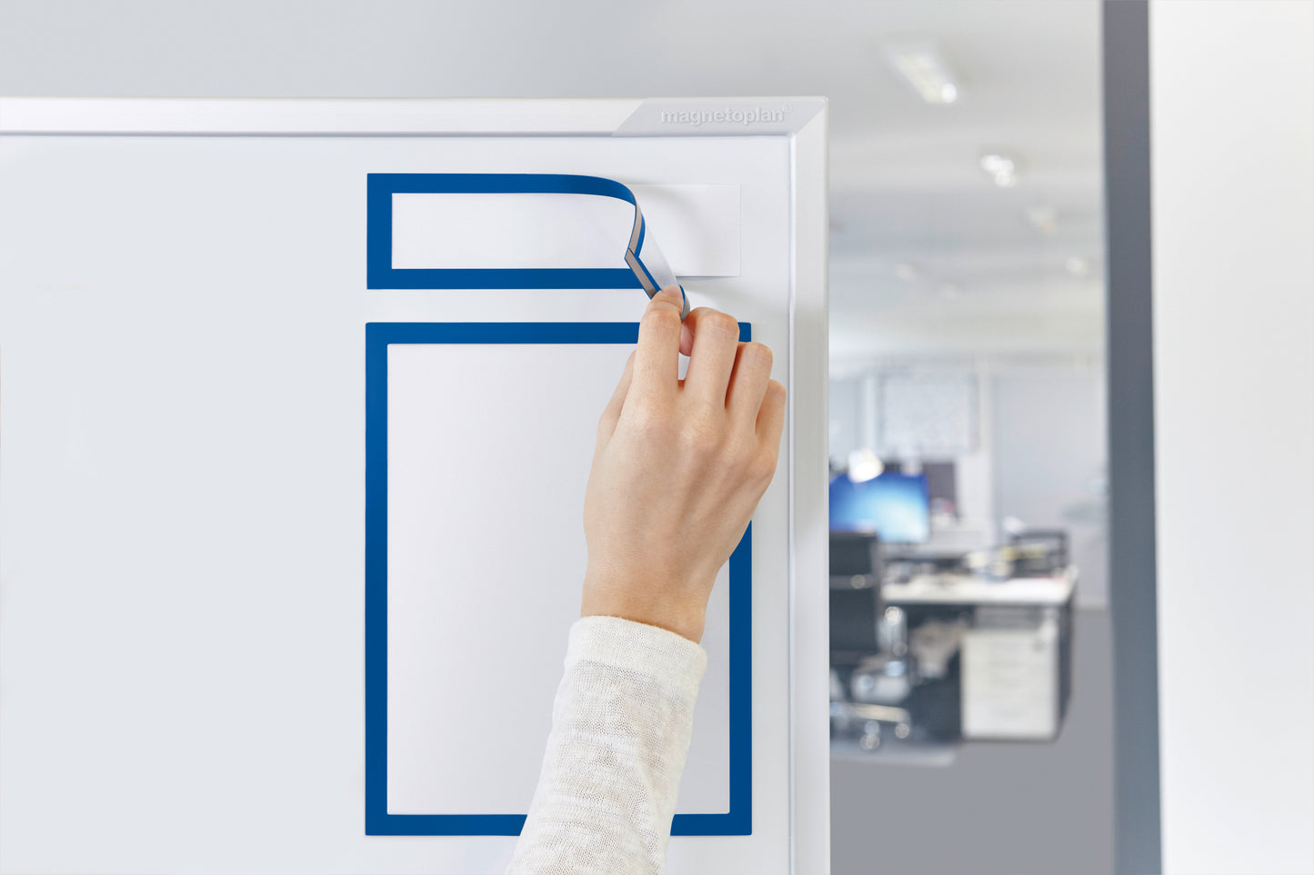 MAGNETOPLAN Magnetrahmen magnetofix 1131703 blau, Topsign 232x52mm 5 Stk. Idealshop