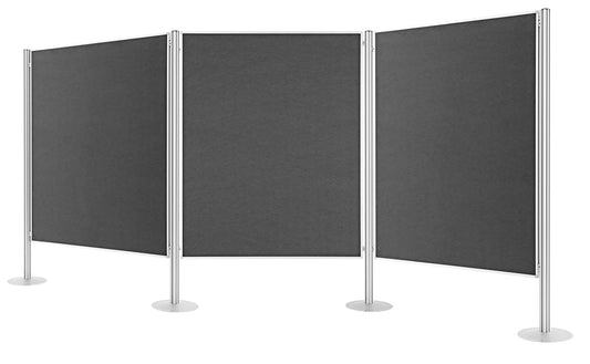MAGNETOPLAN Präsentationswand 3-teilig 1101003 Filz grau 3905x1800mm Idealshop