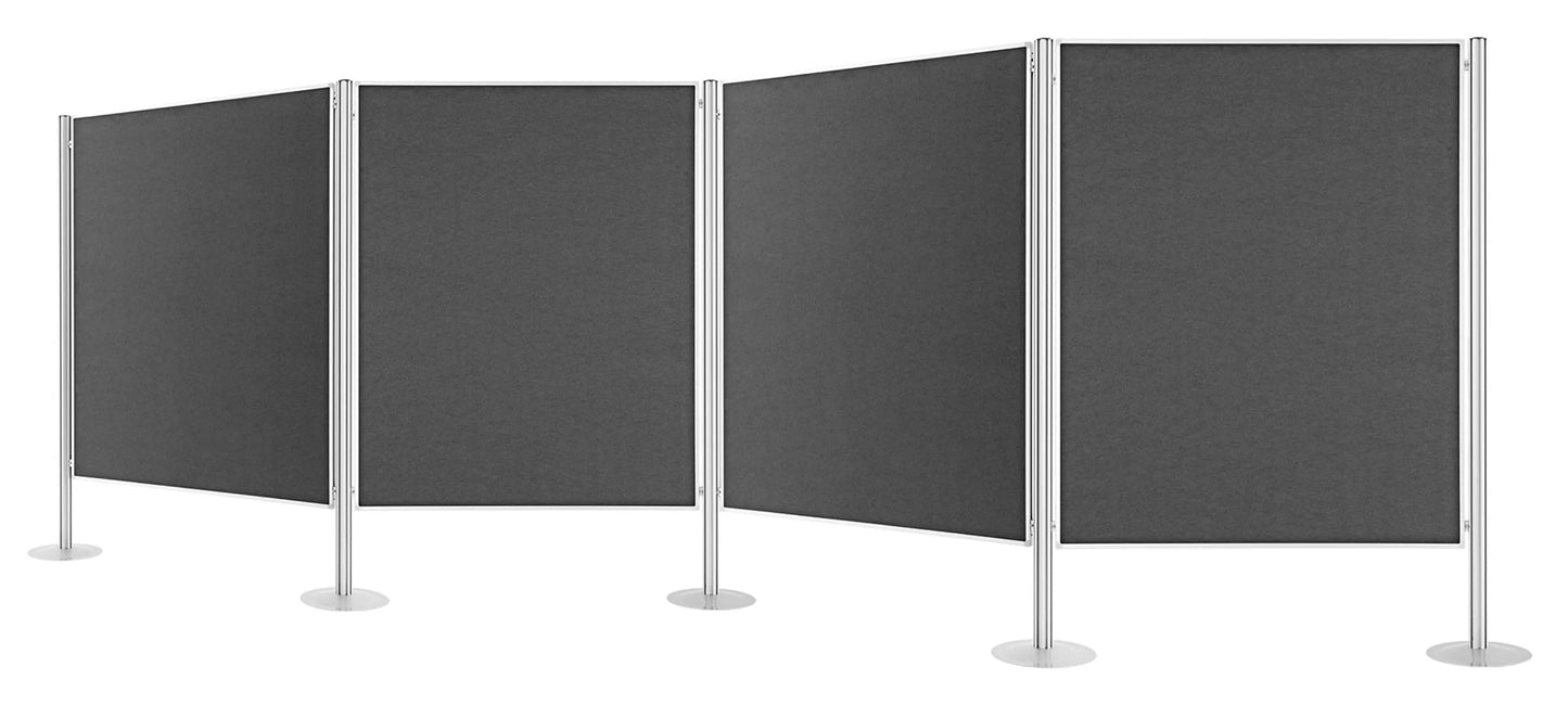 MAGNETOPLAN Präsentationswand 4-teilig 1101004 Filz grau 5185x1800mm Idealshop