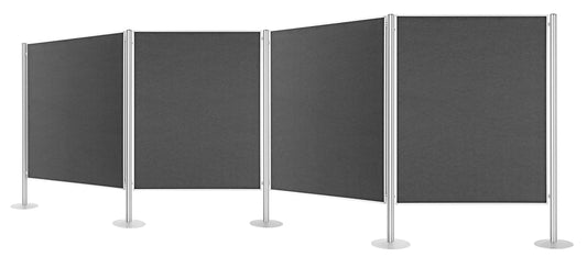 MAGNETOPLAN Präsentationswand 4-teilig 1101004 Filz grau 5185x1800mm Idealshop
