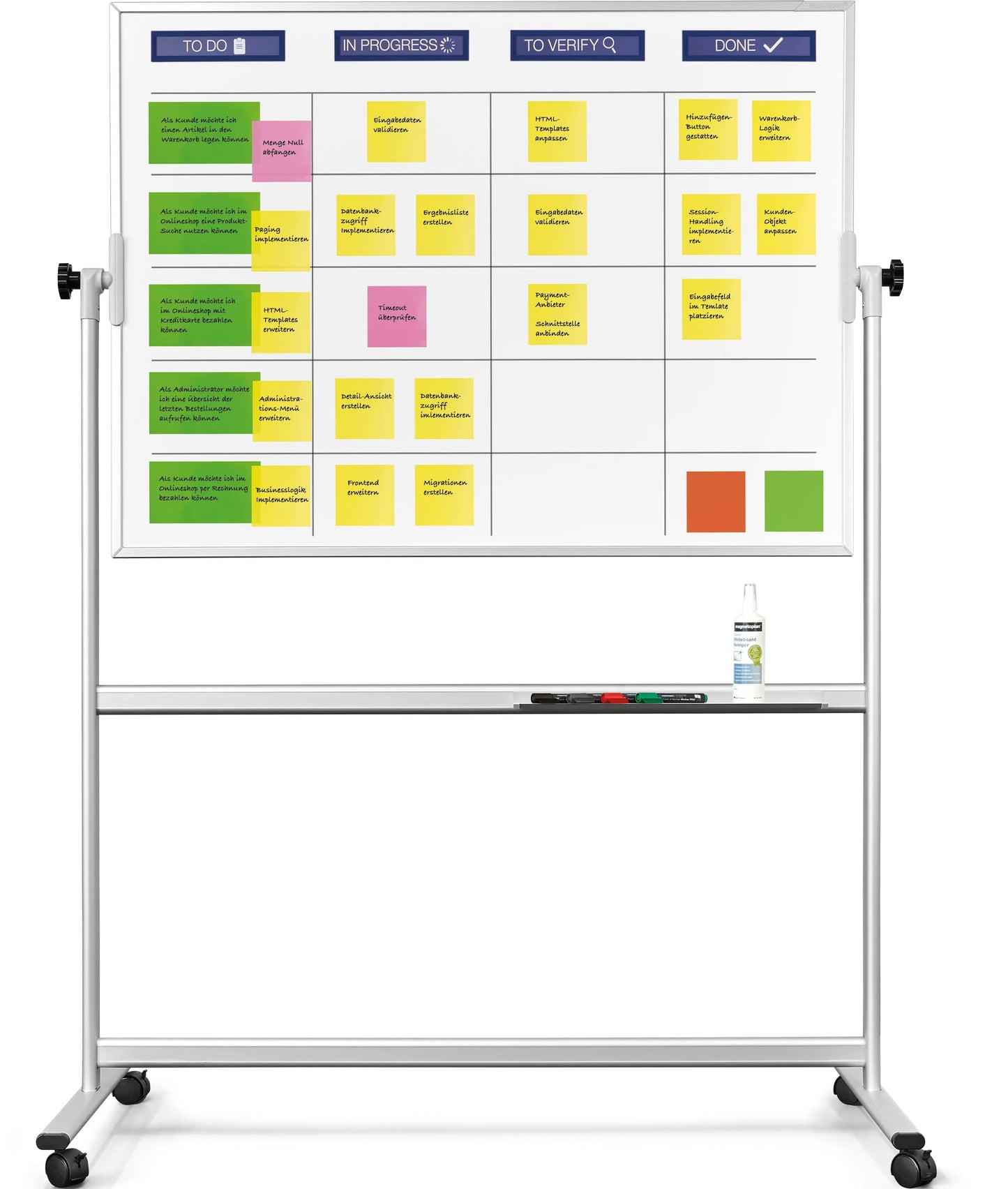 MAGNETOPLAN SCRUM Board 1800x1200mm 1240699 XL mobil inkl. Zubehör Idealshop