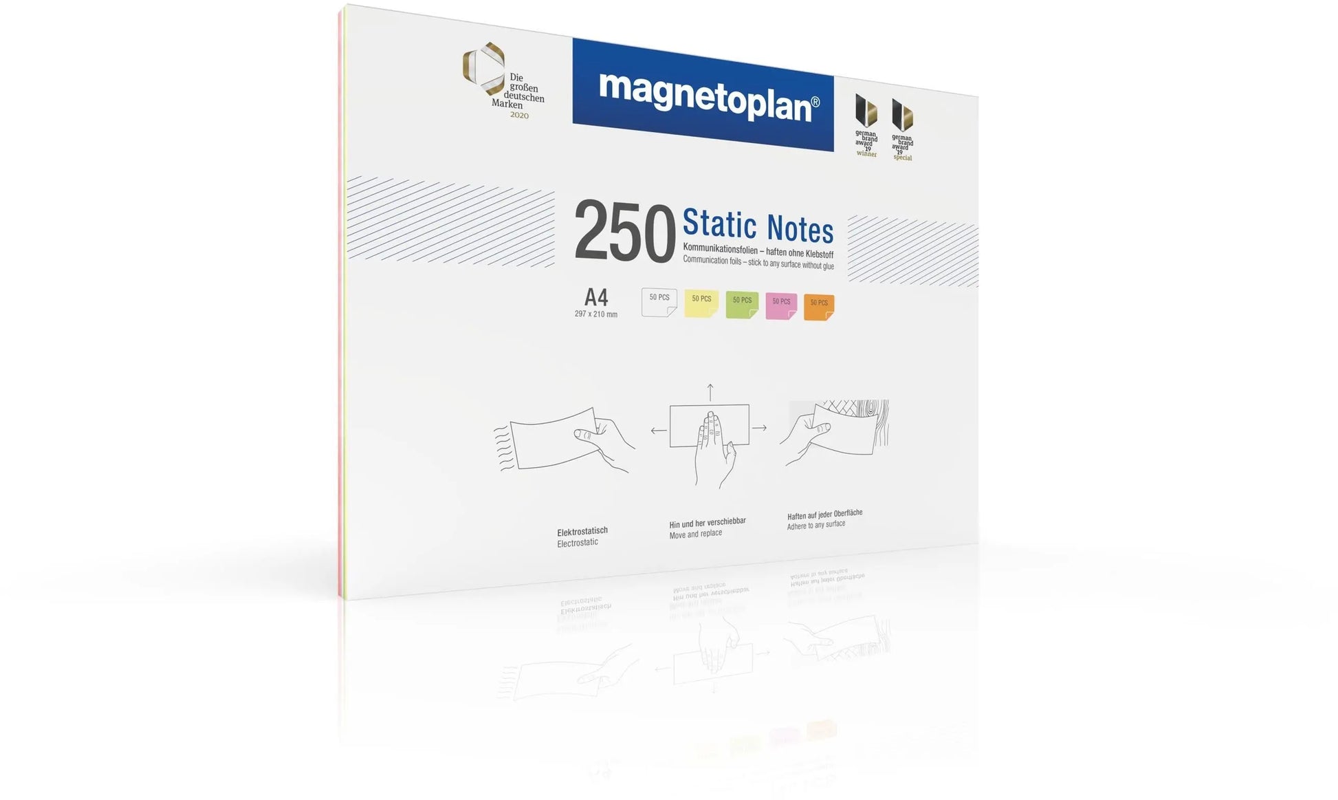 MAGNETOPLAN Static Notes A4 11250410 ass. 250 Stück Idealshop