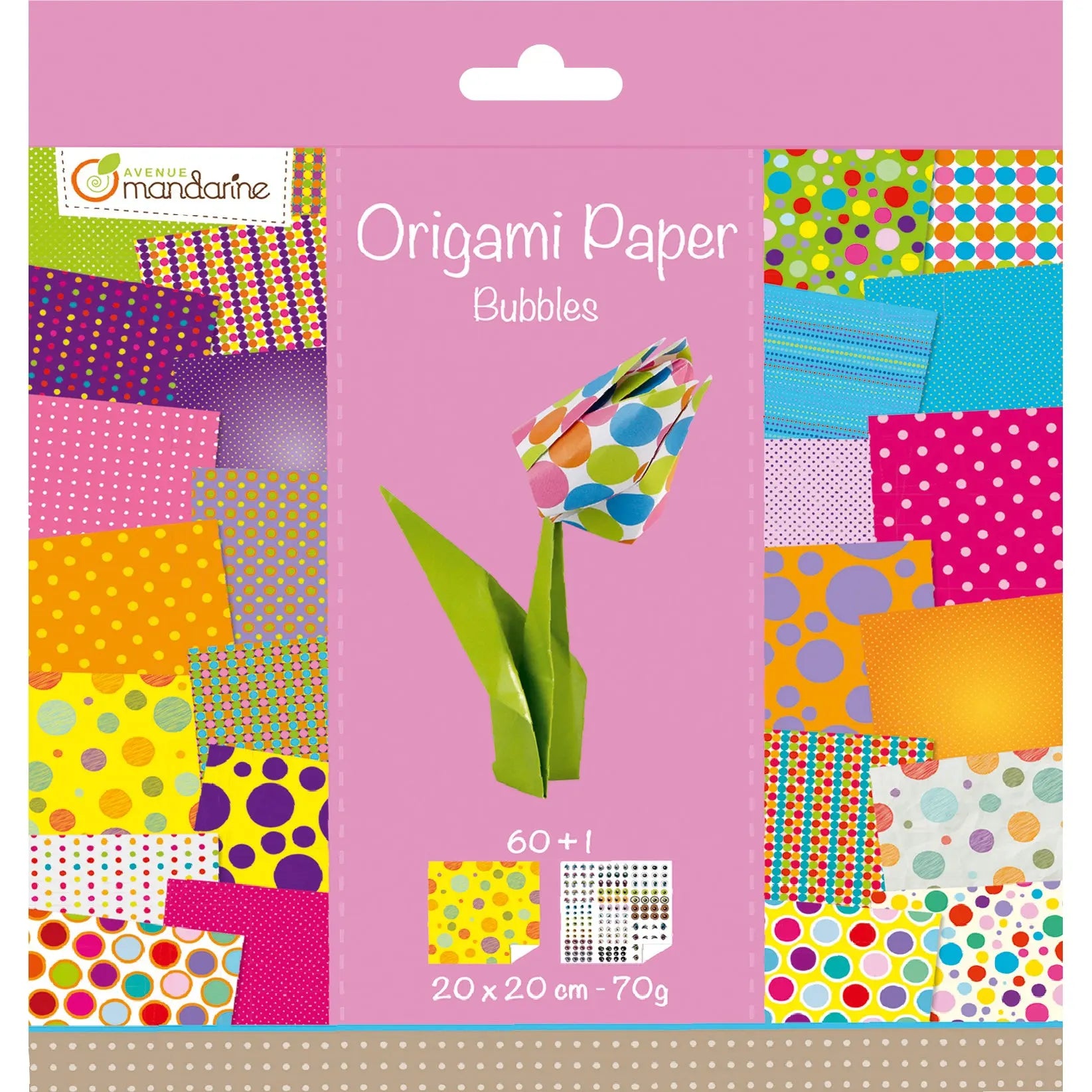 MANDARINE Origamipapier 20x20cm 52506O Bubbles 70g 60 Blatt Idealshop