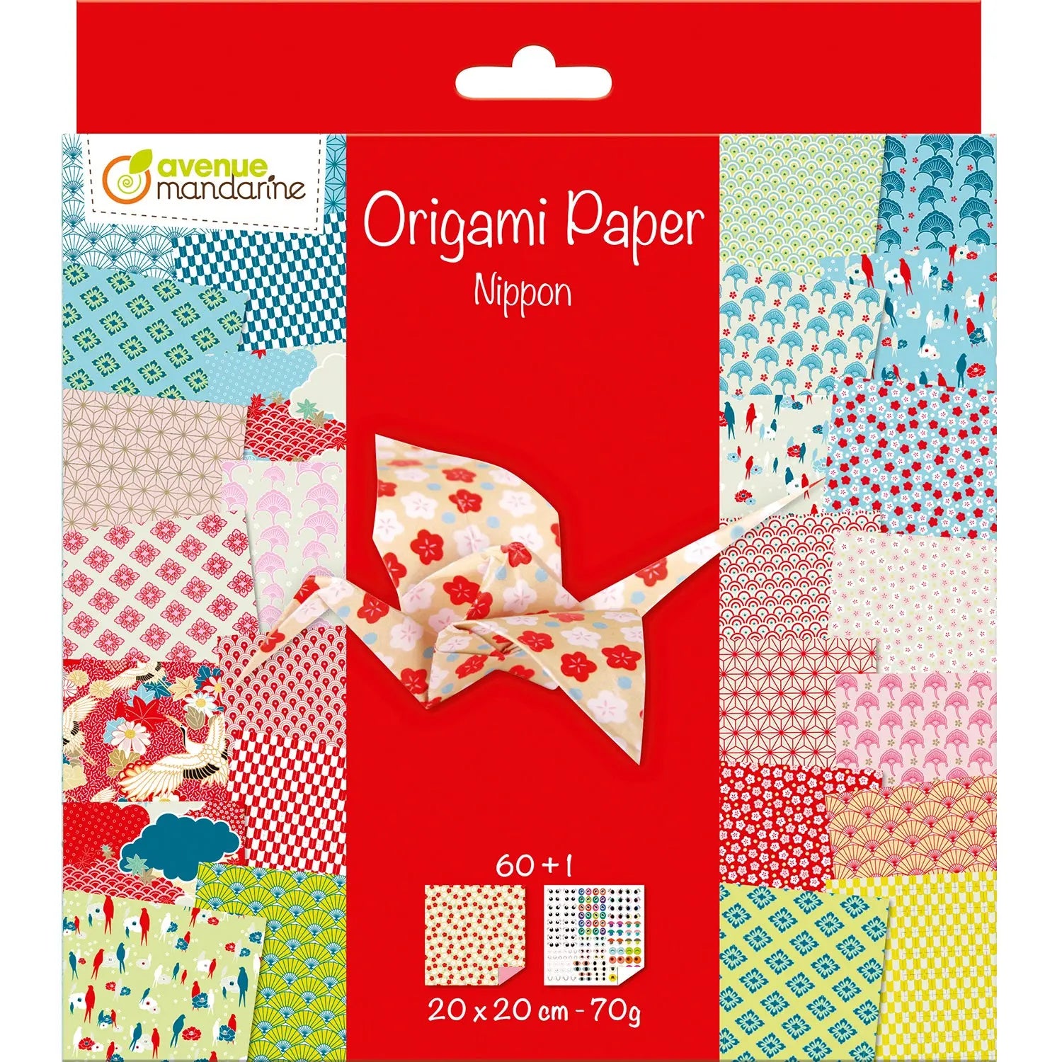 MANDARINE Origamipapier 20x20cm OR514C Nippon 70g 60 Blatt Idealshop