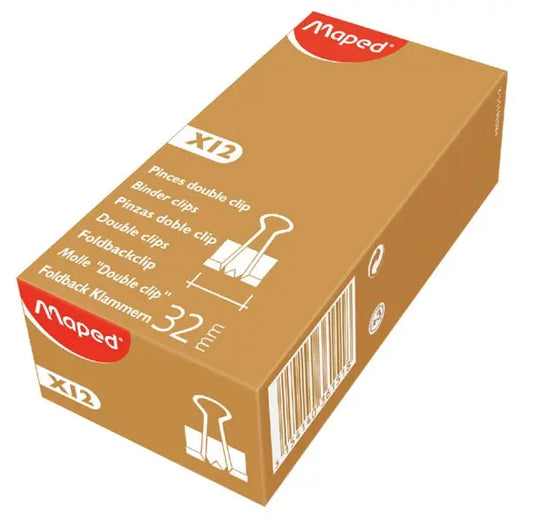 MAPED Foldback Klammer 300069 32mm schwarz 12 Stk. Idealshop