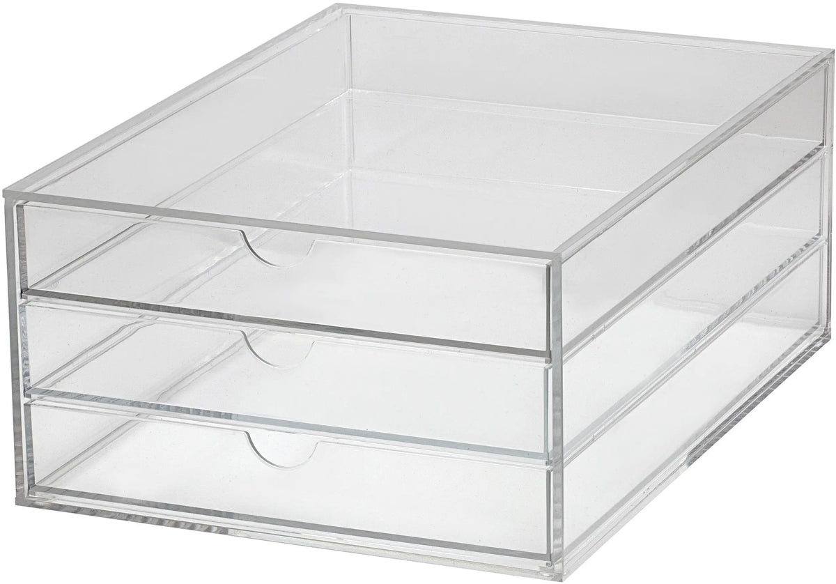 MAUL Schubladenbox Acryl A4 1950405 glasklar 3 Fächer Idealshop