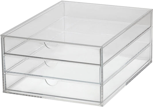 MAUL Schubladenbox Acryl A4 1950405 glasklar 3 Fächer Idealshop