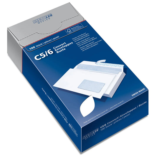 METTLER Couvert Fenster rechts C5/6 7064-80-S100 80g hochweiss, Kleber 100 Stk. Idealshop