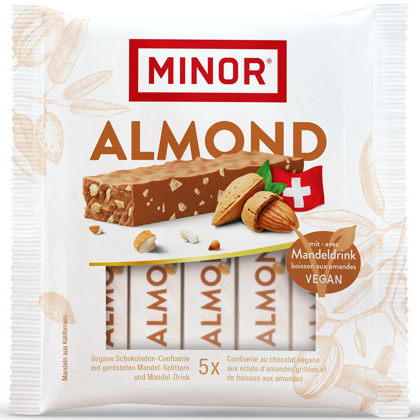 MINOR Schokoladenriegel 07945 Almond 5x22g Idealshop