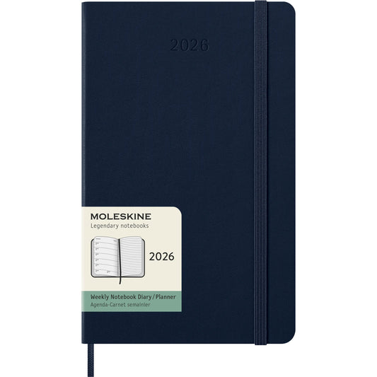 MOLESKINE Agenda Classic Large 2026 DHB2012WN3Y26 1W/1S saphir HC 13x21cm Idealshop