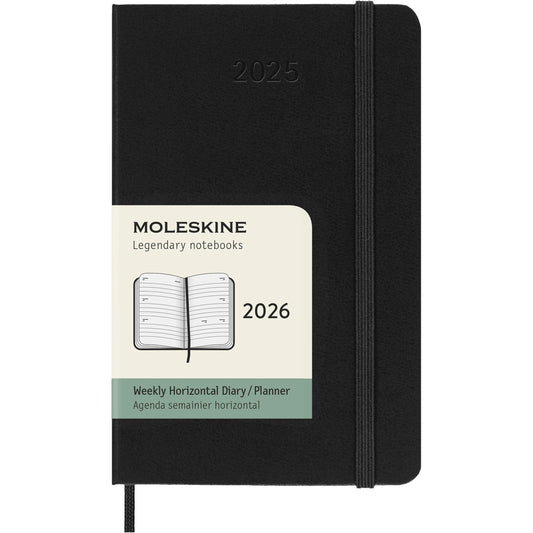 MOLESKINE Agenda Classic Pocket 2026 DHB12WH2Y26 1W/2S schwarz HC 9x14cm Idealshop
