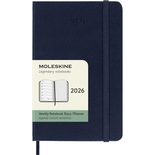 MOLESKINE Agenda Classic Pocket 2026 DHB2012WN2Y26 1W/1S saphir HC 9x14cm Idealshop