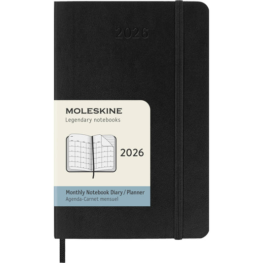 MOLESKINE Agenda Classic Pocket 2026 DSB12MN2Y26 1M/2S schwarz SC 9x14cm Idealshop