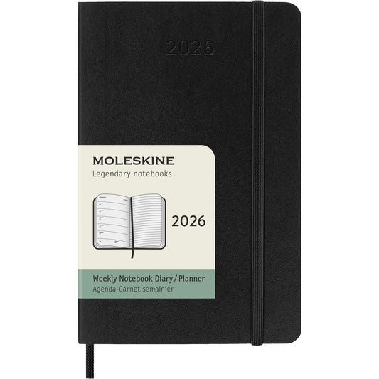 MOLESKINE Agenda Classic Pocket 2026 DSB12WN2Y26 1W/1S schwarz SC 9x14cm Idealshop