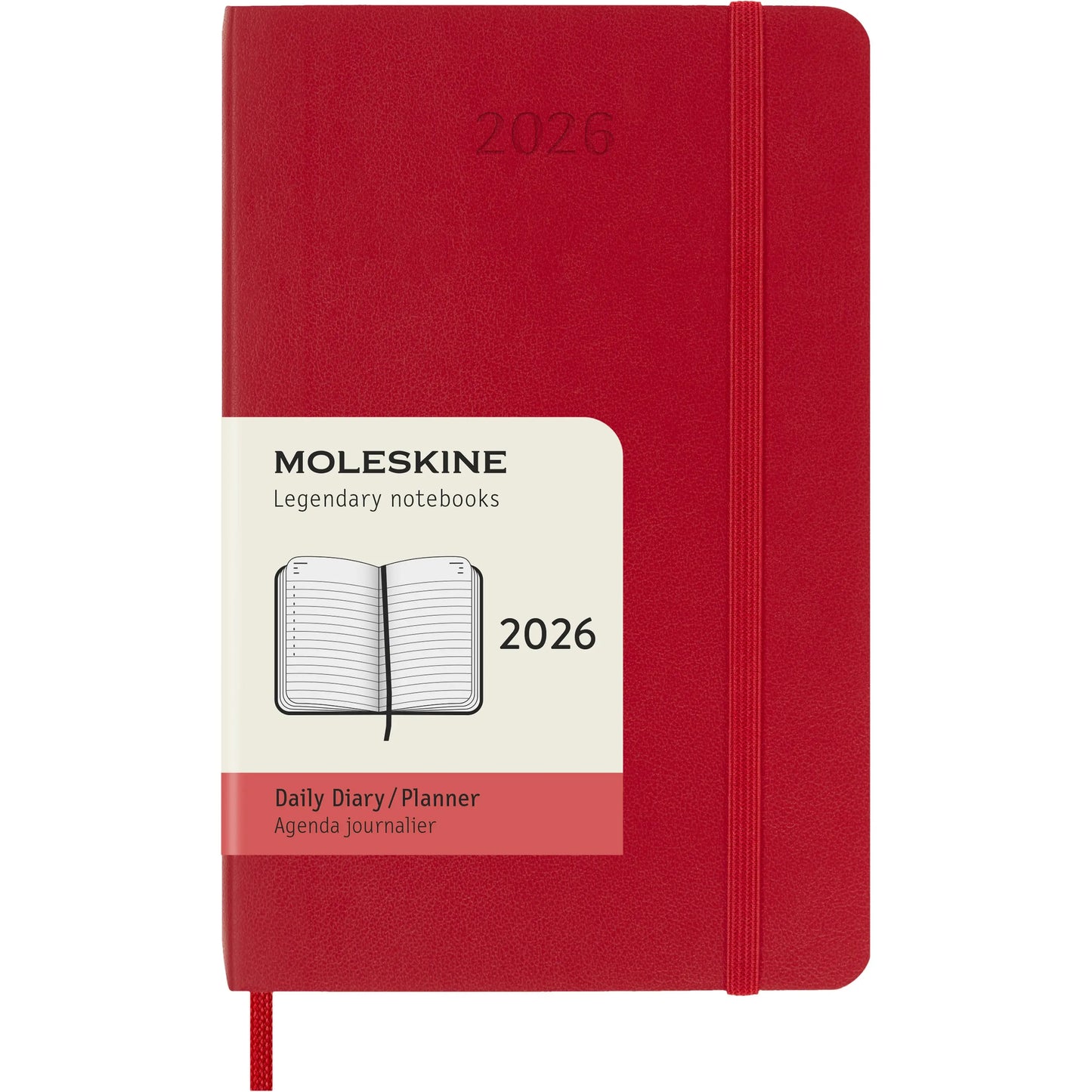 MOLESKINE Agenda Classic Pocket 2026 DSF212DC2Y26 1T/1S scharlachrot SC 9x14cm Idealshop