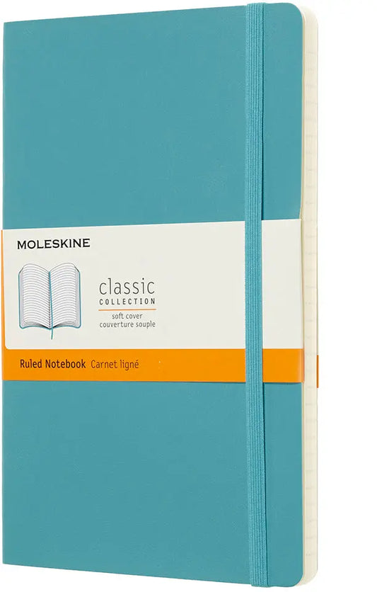 MOLESKINE Notizbuch L/A5 715505 liniert, SC, Riff Blau Idealshop