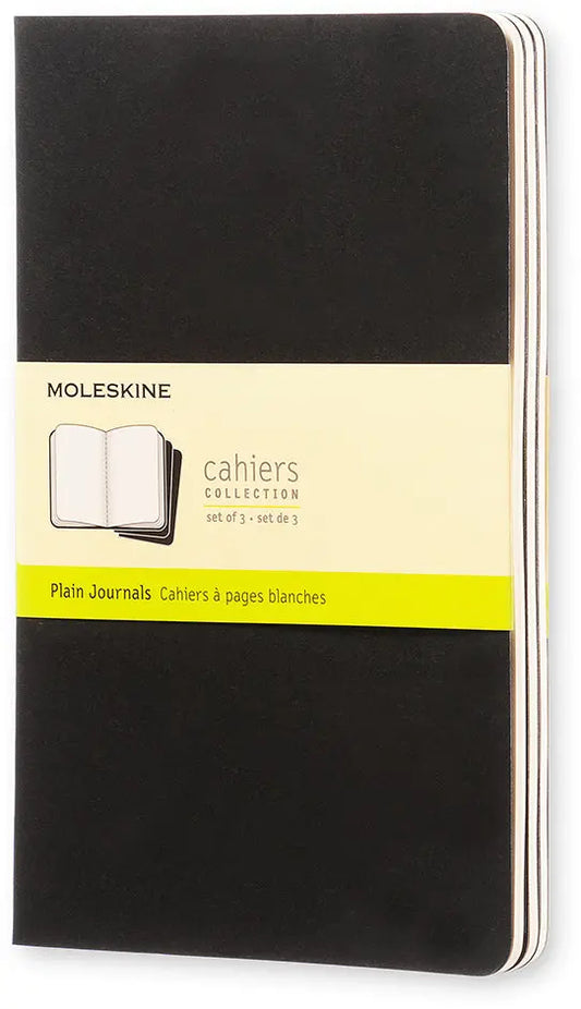 MOLESKINE Notizheft Cahier A5 497-0 blanko, schwarz 3 Stück Idealshop