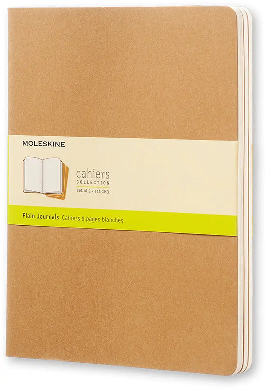 MOLESKINE Notizheft Cahier XL 25x19cm 506-9 blanko, natur 3 Stück Idealshop