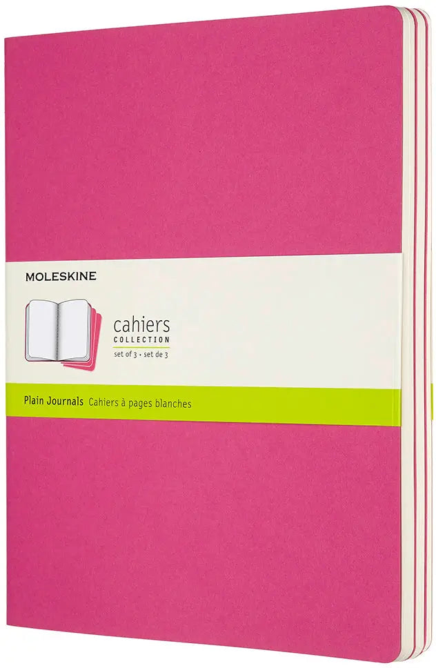 MOLESKINE Notizheft XL 3x 25x19cm 629698 blanko,kinetischespink,120 S. Idealshop