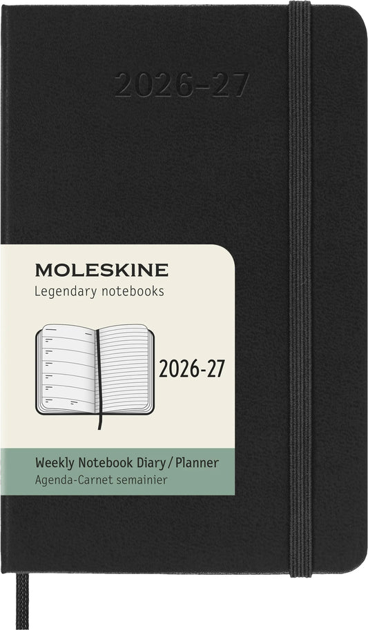 MOLESKINE Wochen-Notizkalender 26/27 DHB18WN2Y27 18M liniert HC schwarz 9x14cm Idealshop