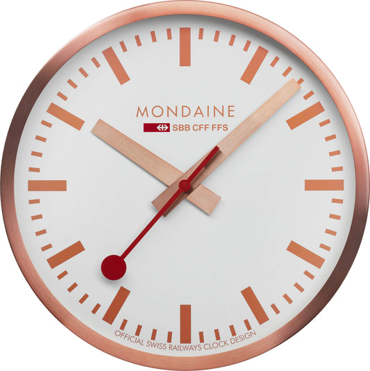 MONDAINE Wanduhr 250mm A990.18SBK weiss/rosegold Idealshop