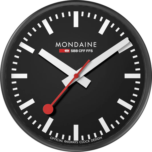 MONDAINE Wanduhr 250mm A990.64SBB schwarz/weiss Idealshop