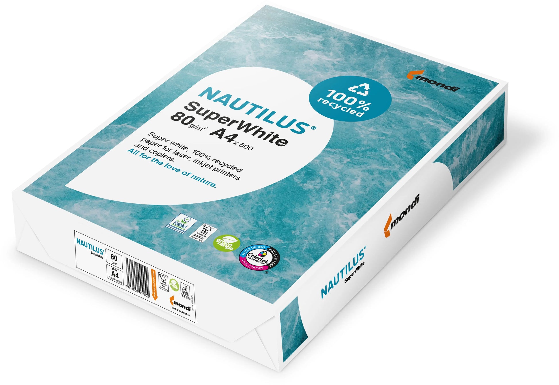 NAUTILUS SUPER WHITE Kopierpapier A4 88020366 80g, recycling 500 Blatt Idealshop